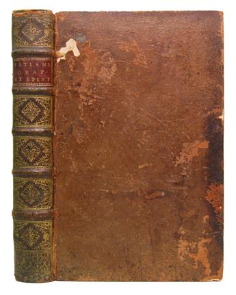 TATIAN; and HERMIAS. Tatianou oratio ad Graecos. Hermiae irrisio gentilium philosophorum.  1700